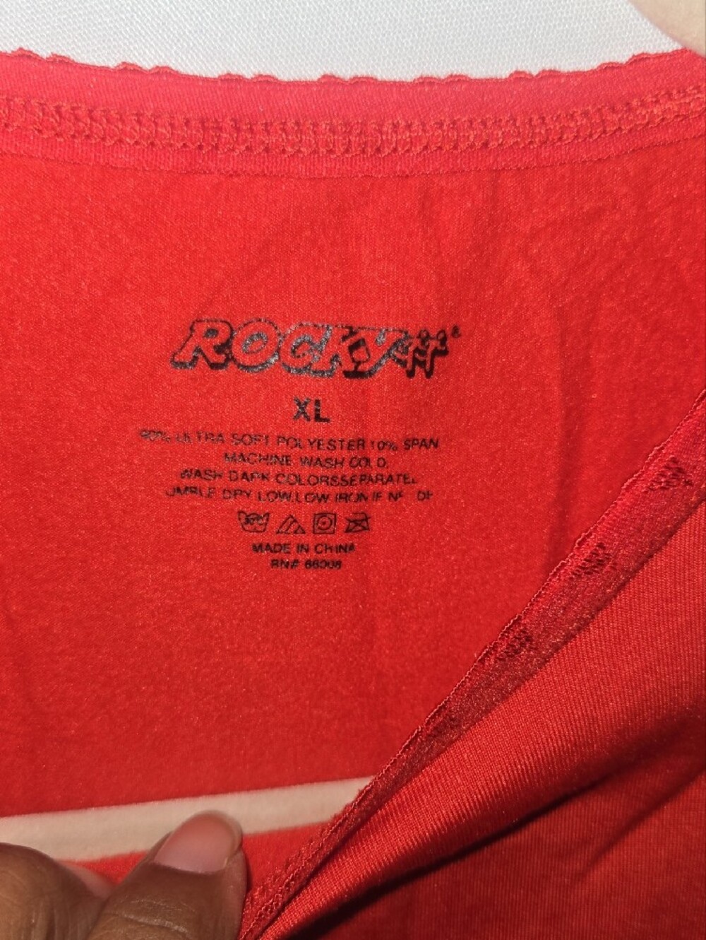 Rocky Girls Long Sleeve Crew Neck Shirt - Red - Picture 3 of 3